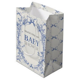 Sacola Para Presentes Média Vintage Coquette Blue Arco floral