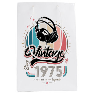 Sacola Para Presentes Média Vintage desde fones de ouvido de 1975
