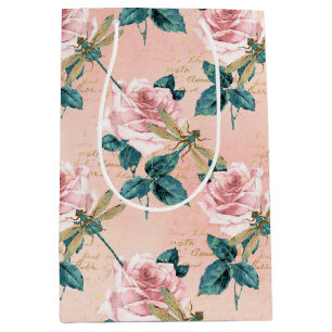 Sacola Para Presentes Média Vintage Dragonflies Series Design 1