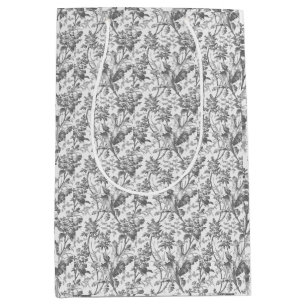 Sacola Para Presentes Média Vintage Floral Chinoiserie Decoupage