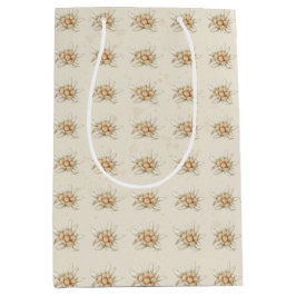 Sacola Para Presentes Média Vintage Floral Watercolor Edelweiss