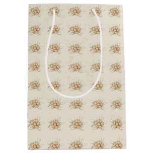 Sacola Para Presentes Média Vintage Floral Watercolor Edelweiss