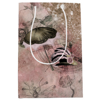 Sacola Para Presentes Média Vintage Grunge Steampunk Glam Victorian Hat