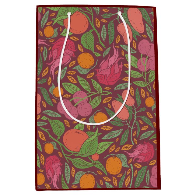 Sacola Para Presentes Média Vintage Inglês Garden (Frente)