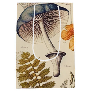 Sacola Para Presentes Média Vintage Mushroom Naturalist