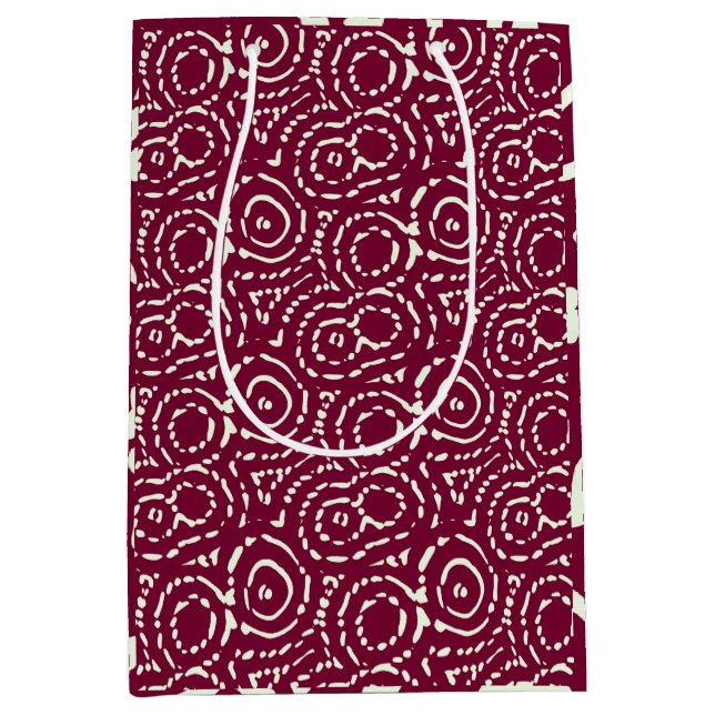 Sacola Para Presentes Média Vintage Pink - Abstrato Geométrico (Frente)