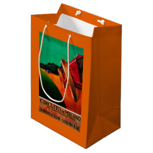 Sacola Para Presentes Média Vintage PosterEurope de Milão dos Di de Circuito