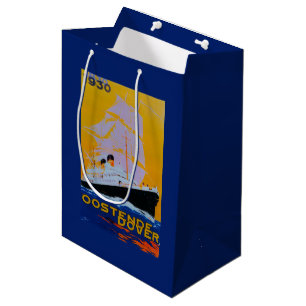 Sacola Para Presentes Média Vintage PosterEurope de Oostende Dôvar