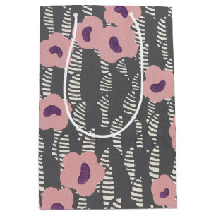 Sacola Para Presentes Média Vintage René Crevel Francês Art Deco Rosa Floral