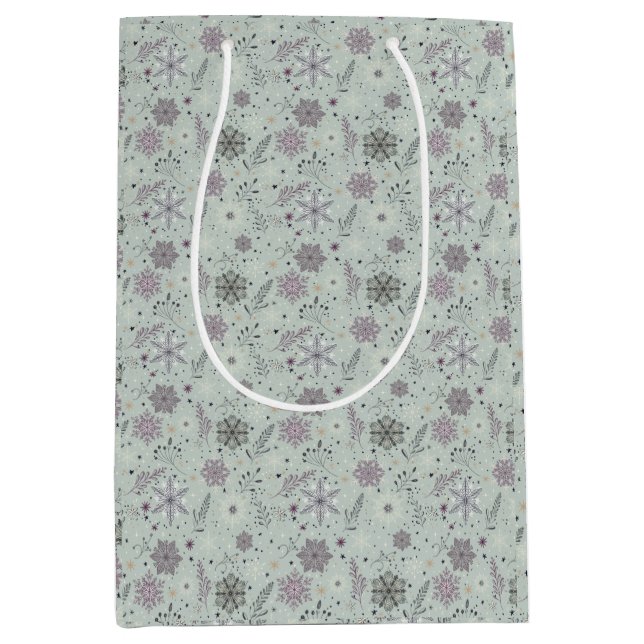 Sacola Para Presentes Média Vintage Snow (Frente)