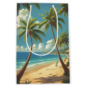 Sacola Para Presentes Média Vintage Style Havaiano Viagem Aloha Do Havaí