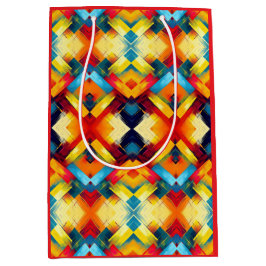 Sacola Para Presentes Média Vintage Vibs Em Cores: Na moda Geométrico Forms