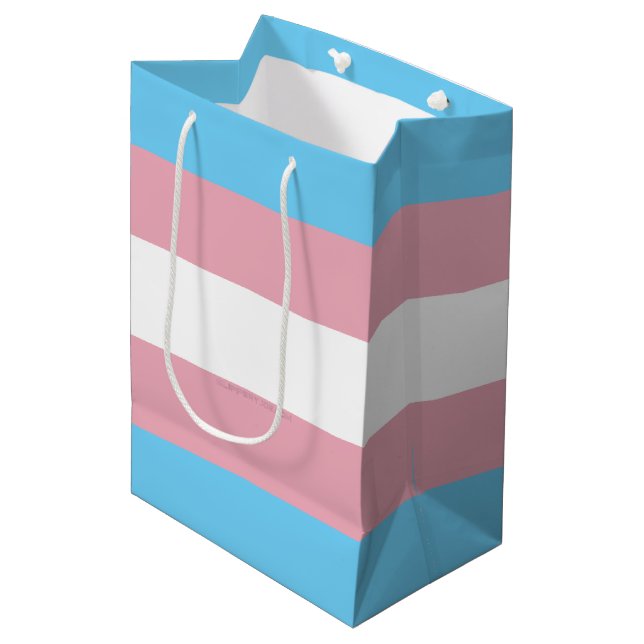 Sacola Para Presentes Média Visibilidade da bandeira do orgulho transgênero Sl (Frente inclinada)