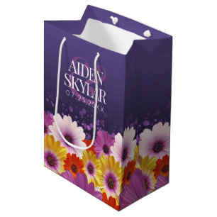 Sacola Para Presentes Média Visitas de Ouro Elegante com Casamento de Literatu
