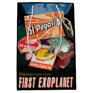 Sacola Para Presentes Média Visite o primeiro exoplaneta encontrado fora do si