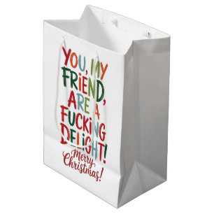 Sacola Para Presentes Média Você é um prazer fodástico Feliz Natal Melhor Amig