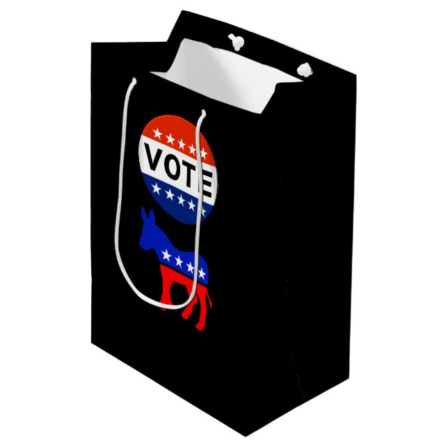 Sacola Para Presentes Média Votar Bag de presente democrata (Frente inclinada)