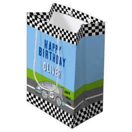 Sacola Para Presentes Média Vroom Vroom Racing Car Road Name Feliz Aniversário