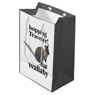 Sacola Para Presentes Média Wallaby Animal Comprando Viajante Selvagem Engraça