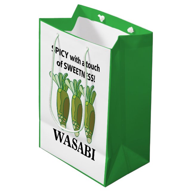 Sacola Para Presentes Média Wasabi Spicy Com Um Toque De Sweetness Wasabi (Frente inclinada)