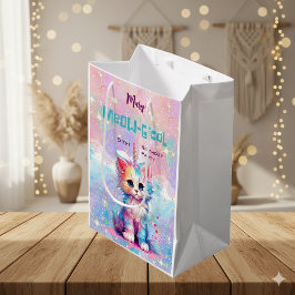 Sacola Para Presentes Média Watercolor Caticorn Meow-Gical Birthday