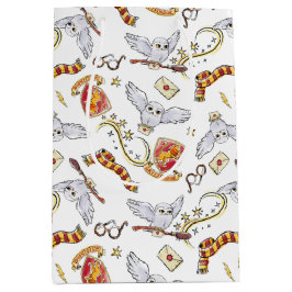 Sacola Para Presentes Média Watercolor GRYFFINDOR™ Hedwig Pattern