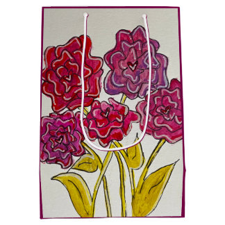 Sacola Para Presentes Média Watercolor Roses of the Heart – Floral Art Design