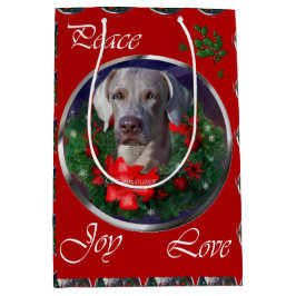 Sacola Para Presentes Média Weimaraner Lovers Natal