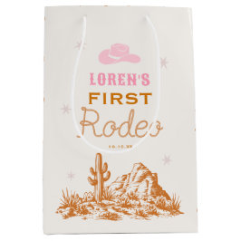 Sacola Para Presentes Média Western Cowgirl 1st Rodeo Birthday