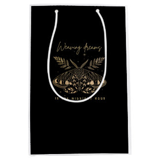 Sacola Para Presentes Média Whimsigoth Cottagecore Goblincore Mystical Moth Go