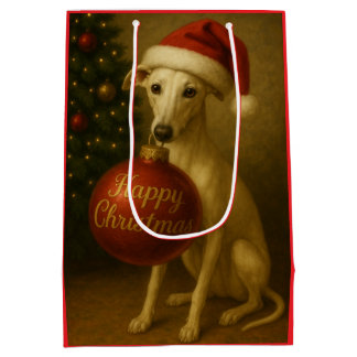 Sacola Para Presentes Média Whippet Christmas gift bag