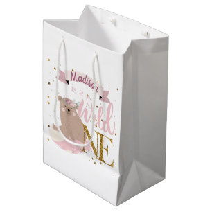Sacola Para Presentes Média Wild One Personalizado Primeiro Aniversário
