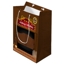 Sacola Para Presentes Média Wild West Cowboy Ameaçou Aniversário Guest Favor