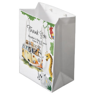 Sacola Para Presentes Média Wilels Safari Animal Camper Van Chá de fraldas