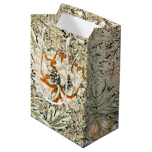 Sacola Para Presentes Média William Morris Antigo Floral Honeysuckle Clássico