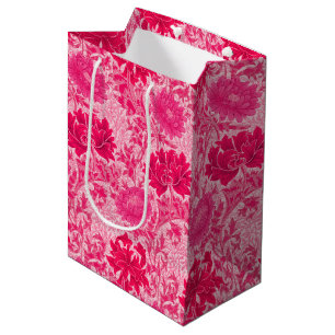 Sacola Para Presentes Média William Morris Chrysanthemums, Fuchsia Pink