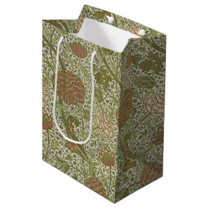 Sacola Para Presentes Média William Morris Cray Sage Flower Floral Botânica