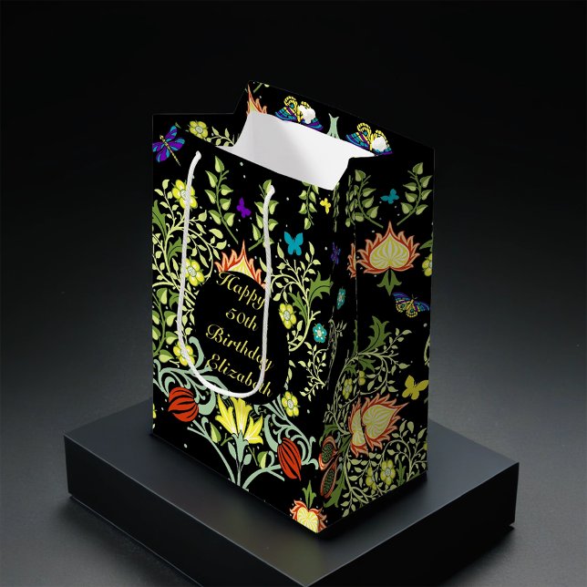 Sacola Para Presentes Média William Morris Festa de aniversário (Criador carregado)