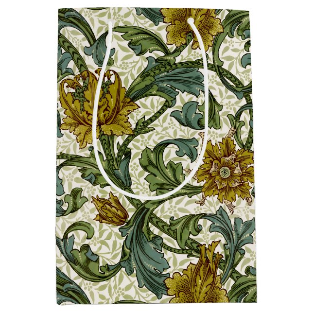 Sacola Para Presentes Média William Morris Solteiro Stem Floral Patterno (Frente)