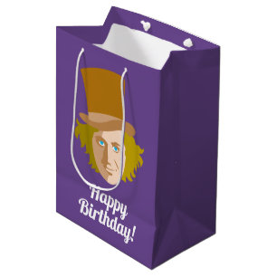 Sacola Para Presentes Média Willy Wonka Stenciled Face Graphic