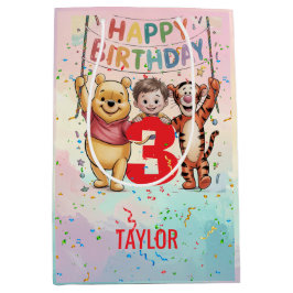 Sacola Para Presentes Média Winnie the Pooh | Happy Birthday