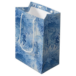 Sacola Para Presentes Média Winter Wonderland Blue Frosty