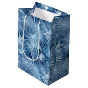 Sacola Para Presentes Média Winter Wonderland Blue Frosty