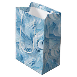 Sacola Para Presentes Média Winter Wonderland Blue Frosty