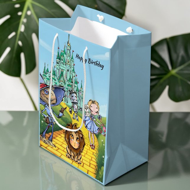 Sacola Para Presentes Média Wizard Of Oz Yellow Brick Road Birthday Gift Bag (Criador carregado)