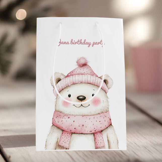 Sacola Para Presentes Média Wonderland White Bear (Criador carregado)