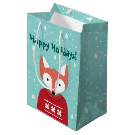Sacola Para Presentes Média Woodland Christmas