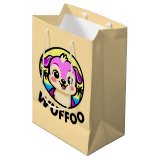 Sacola Para Presentes Média Wuffoo Adventures Cute Kawaii Puppy animation logo