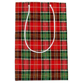 Sacola Para Presentes Média Xadrez de Natal Tradicional