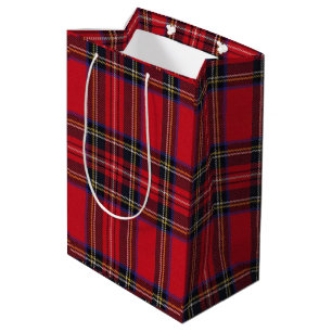 Sacola Para Presentes Média Xadrez vermelha de Stewart tartan